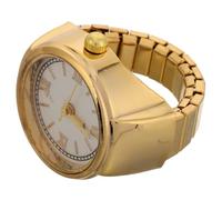 CLISPEED Montre-bague Élégante En Alliage Doré, Montre à Quartz Pour Femme, Bijou De Doigt Large, Accessoire Vintage Pour Tenue Décontractée Et Habillée