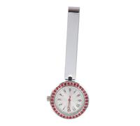 CLISPEED Montre De Poche Infirmière Lumineuses Argentée, Montre De Poitrine Portable en Métal pour Professionnel De Santé, Usage Nocturne