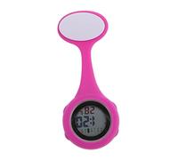 CLISPEED Montre D'infirmière Multifonction en Silicone Broche, Souple Et Légère, pour Personnel Médical, Usage Quotidien en Milieu Hospitalier, Couleur Rose Fuchsia