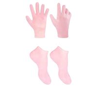 CLISPEED Moufles Et Chaussettes Hydratants 2 Pièces -37 Rose Pour Pieds Et Mains Anti-humidité Soin Peau Sèche Pour Spa Et Sommeil Moufles Confortables