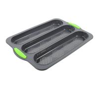 CLISPEED Moule à Silicone pour Pains et Baguettes, Plaque de Cuisson à 3 Compartiments, Résistant la Chaleur, Cuisine Domestique et Pâtisserie