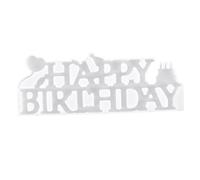 CLISPEED Moule en Silicone Soi-Même pour Décoration d'Anniversaire Lettres Anglaises « Joyeux Anniversaire » Effet Miroir Formes Irrégulières Outil DIY pour Fête et Création de