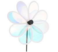 CLISPEED Moulin à Vent Jardin en PVC 25 Cm Lumineux Anti-Oiseaux pour Extérieur Terrasse Décoratif Huit Pales Colorées