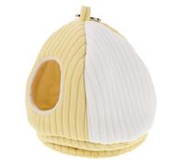 CLISPEED Nid Suspendu Chaud pour Perruches Ondulées Taille L Coton Doux Jaune Coussin Abri Hivernal Confortable et Respirant pour Petits Oiseaux Nid de Reproduction et Couchage