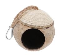 CLISPEED Nid Suspendu pour Oiseaux et Petits Animaux Coquille de Noix de Naturelle avec Corde pour Hamsters et Perruches Pratique et Durable