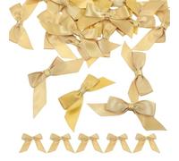 CLISPEED Nœuds en Satin Doré Auto-Adhésifs 30 Pièces Ruban Double Face pour Emballage Présents Baptême et Créations Décoratives