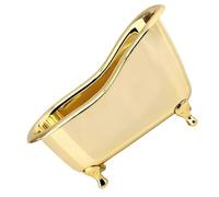 CLISPEED Organisateur de Maquillage en Abs Doré, Boîte à Pinceaux Créative en Forme de Petit Bain pour Bureau et Coiffeuse, Rangement Élégant et Fonctionnel