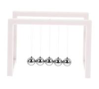 CLISPEED Ornement Scientifique Newton Pendulum Balles Acrylique Blanc Modèle Physique Décoratif de Bureau Équilibre Cinétique pour Apprentissage Physique et Décoration de Bureau