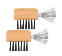 CLISPEED Outil de Nettoyage pour Peignes et Ikebana, Brosse Compacte et Portable en Métal et Bois, Lot de 2 Pièces, pour Salons de Coiffure et Usage Domestique