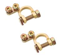 CLISPEED Paire de Pinces de Borne de Batterie en Cuivre Plaqué, Extrémité de Câble pour Voiture, Camion et Camping-car, Connecteur Rapide Anti-corrosion Compatible Batteries Marines