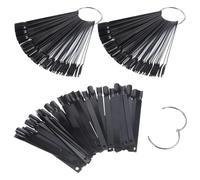 CLISPEED Palette D'éventail Noire pour Manucure, Plaques de Couleur en Plastique Anneau Métal, Outil Pratique pour Entraînement Nail Art et Collecte Vernis