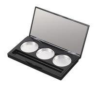 CLISPEED Palette Rechargeable Soi-même Noire 3 Compartiments Emplacement pour Pinceau en Plastique Multifonctionnel pour Voyage et Maquillage des Yeux