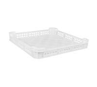CLISPEED Panier à Fruits De Mer En Plastique Blanc 370x350x60 Mm, Panier Peu Profond De Congélation Rapide Bords Arrondis Et Surface Plane, Pour Séchage Et Stockage De Produits Aquatiques, Lot