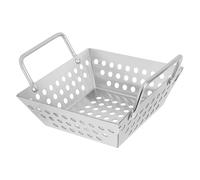 CLISPEED Panier à Griller en Acier Inoxydable 16 CM Panier Multifonction pour Barbecue Extérieur Trous de Drainage Accessoire Barbecue pour Légumes Grillés et Friture en Plein Air