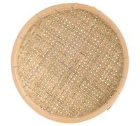 CLISPEED Panier de Rangement en Bambou Tressé pour Snacks et Riz Fonction de Séchage et Drainage, Style Simple et Naturel pour Maison et Restaurant, Couleur Kaki