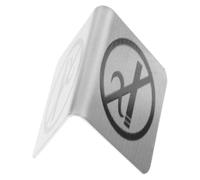 CLISPEED Panneau Acier Inoxydable Interdit de Fumer à Double Face pour Hôtels et Entreprises, Chevalet de Table Visible sous Plusieurs Angles