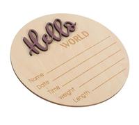 CLISPEED Panneau de Naissance en Bois Rond Pourpre, sans Bavures, Style Simple et Délicat, pour Annoncer le Prénom du Bébé et Prendre des Photos