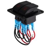 CLISPEED Panneau d'interrupteur à bascule rétroéclairé rouge à 2 interrupteurs à bascule en aluminium imperméable installation facile pour bateaux de pêche modifications et mises à niveau marines