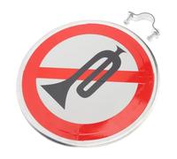 CLISPEED Panneau Interdiction Klaxon Signalisation Réfléchissante Jardin Extérieur Décoration de Cour et Facile à Nettoyer Avertissement Silence Trafic