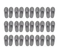 CLISPEED Pantoufles Pliables Portables 15 Paires Semelle Antidérapante 5 MM Tissu Gris en Lin Chaussures Jetables Confortables pour Hôtel Spa et Voyage Intérieur Homme Femme