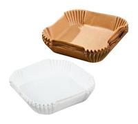 CLISPEED Papier Sulfurisé pour Friteuse à Air 200 Pcs Carré Doublure Résistante à la Chaleur pour Cuisson Pâtisserie Camping et Barbecue Protection Antiadhésive pour Airfryer et Four