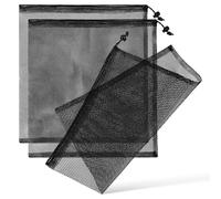 CLISPEED Paquet et Léger Lot de 3 en Filet à Cordon de Serrage en Polyester Noir, Résistant la Déchirure pour Rangement et Filtration