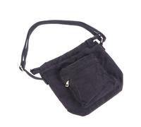 CLISPEED Paquet Seau Bandoulière en Toile Noire Sac Léger et Pratique pour Femme pour Fille Fermeture à Cordon pour Shopping et Sorties Quotidiennes