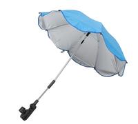 CLISPEED Parasol de Chaise pour Poussette Bébé, Bleu Ciel Argenté, Fixation Pince Flexible, Protection Solaire Uv, Accessoire Bébé Été, Léger et Portable, Compatible Déambulateur