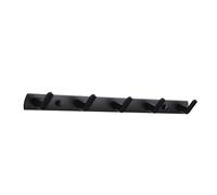 CLISPEED Patères Murales Aluminium avec Crochets Noirs Porte Manteaux Mural Multifonction pour Chambre Cuisine et Salle de Bain Crochet Chapeau et Serviette sans Perçage
