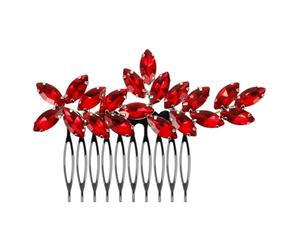 CLISPEED Peigne à Cheveux et Facile à Utiliser en Alliage de Zinc Élégant de Mariage et Rouge, Confortable pour Mariée et Demoiselles D'honneur Lors de Mariage