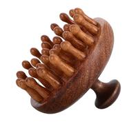 CLISPEED Peigne de Massage Du Chevelu Bois Naturel pour Cheveux Secs et Mouillés Brosse Relaxante à Disque pour Démêlage et Élimination des Pellicules Soins Du Chevelu