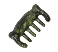 CLISPEED Peigne de Massage Jade Vert Forme Dours Peigne à Main pour Massage Relaxant Stimulation Douce et Soin des Cheveux