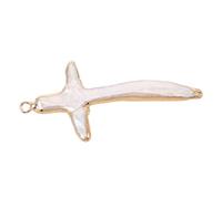 CLISPEED Pendentif Croix Perles Naturelles Breloque Forme De Croix Avec Perles Baroques Eau Douce Pour Création De Colliers Et Bracelets Diy