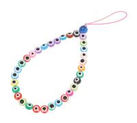 CLISPEED Pendentif Oeil du Diable bracelet de poignet sangle de téléphone mauvais yeux longe de mauvais œil sangle de chaîne de téléphone portable femmes longe perlée poterie colorée