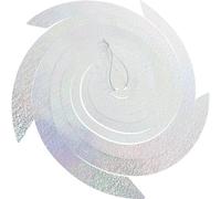 CLISPEED Pendentif Réfléchissant Spirale pour Jardin et Balcon, Dispositif Anti-Oiseaux Suspendu en Tiges Plastifiées Argentées, Ornements Rotatifs Décoratifs Éloignant Pigeons et Corbeaux