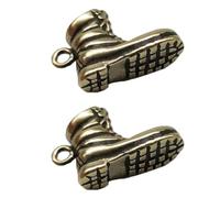 CLISPEED Pendentifs Bottes à Talons Hauts en Laiton Pur, 2pcs Porte-clés Miniatures Faits Main Détails Délicats et Toucher Confortable pour Accessoires Décoratifs DIY