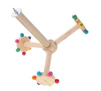 CLISPEED Perchoir Rotatif Naturel pour Oiseaux Interactif pour Perroquets Inséparables et Petits Oiseaux Accessoire de Cage Multifonctionnel et Sécurisé