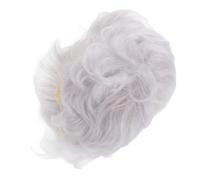 CLISPEED Perruques Grises Courtes Bouclées Taille Moyenne pour Femmes Âgées Postiche Naturelle Confortable Usage Quotidien