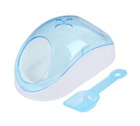 CLISPEED Pet Bath House for Hamster and Chinchilla Half Transparent Plastic Bathroom with Scoop Portable and Stable Small Animal Bath Container in Couleur Aléatoire