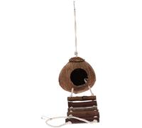CLISPEED Petit Abri pour Reptiles et Hermite en Bois Marron Coquillage, Cachette Pratique avec Échelle pour Habitat et Terrarium d'animaux