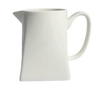 CLISPEED Pichet à Lait Céramique Blanc 230ml Poignée, Design Minimaliste et Élégant, Facile à Verser, Conserve la Chaleur, pour Café, Sauce et Salade