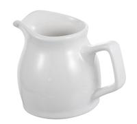CLISPEED Pichet à Lait Céramique Blanche avec Poignée pour Mousse de Lait Tasse à Café Créative Ergonomique Verseuse Porcelaine Pratique pour Émulsionner et Servir
