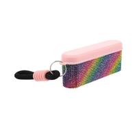 CLISPEED Pilulier Portable Fermeture Sécurisée et 4 Compartiments en Plastique Orné de Cristaux, Boîte à Remède Pratique pour Usage Quotidien et Extérieur