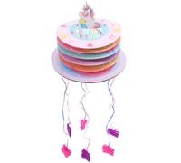 CLISPEED Pinata Licorne Rose Mini à Tirer Jeu Festif Garçon Fille Décoration Anniversaire et Accessoire Fête Cadeau Surprise Créatif pour Fête Garçon Fille