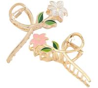 CLISPEED Pinces à Cheveux pour Femmes Confortables à Porter Lot de 2 Forme Fleur en Alliage Chic et Délicates Accessoires Quotidiens et Soirées