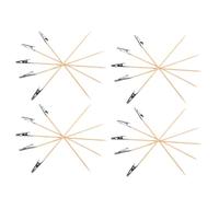 CLISPEED Pinces Crocodiles avec Bâtonnets en Bois, Lot de 50 Pièces, Clips pour Peinture de Maquettes et Aérographe, Accessoires Multifonctions pour Bureau et Loisirs Créatifs, Maintien