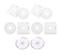 CLISPEED Planche à Tisser en Mousse 10X10 CM 10 Pièces avec 4 Disques Carrés 4 Disques Ronds et 2 Plateaux D’Épingles de Positionnement Outil de Tressage Polyvalent pour Fabrication de