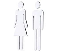 CLISPEED Plaque de Toilette Métal pour Hôtel Panneau Signalétique Pratique pour Wc Salle de Bain et Toilettes Publiques de Plaque Distinctive