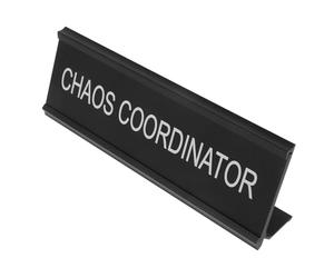 CLISPEED Plaque Nominative de Bureau en Aluminium en L pour Médiateurs | Noir, Affichage Autonome Robuste, pour Managers et Personnel Administratif, Bureau et Cloison