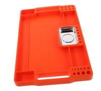 CLISPEED Plateau à Outils Mécanique Silicone avec Base Inox Antidérapant et Résistant Chaleur Organiseur Compartimenté pour Vis Réparation Auto